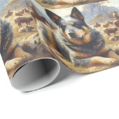 Vintages Gemälde für australische Rinder Geschenkpapier (Rolleneckpunkt)