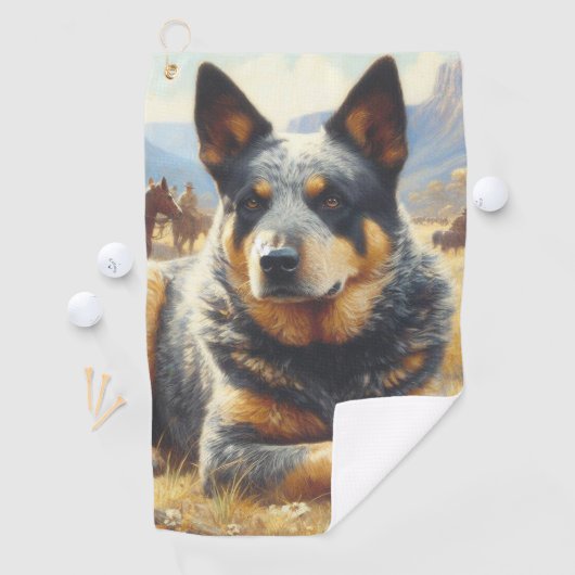 Vintages Gemälde für australische Rinder Golfhandtuch (Insitu)