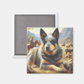 Vintages Gemälde für australische Rinder Magnet (Vorderseite/Rückseite)