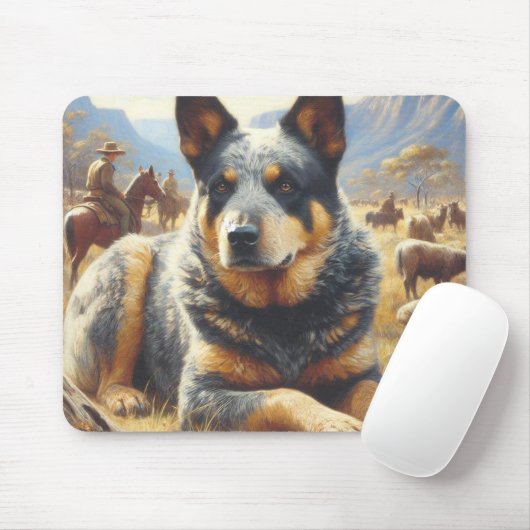 Vintages Gemälde für australische Rinder Mousepad (Mit Mouse)
