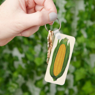 Vintages Gemüse; Gelber Mais auf dem Cob Schlüsselanhänger