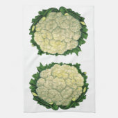 Vintages Gemüse Gemüse Veggies Blumenkohl Geschirrtuch (Vertikal)