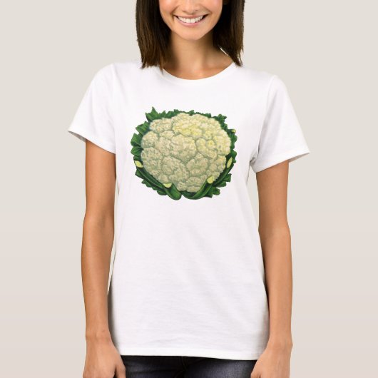 Vintages Gemüse Gemüse Veggies Blumenkohl T-Shirt (Vorderseite)