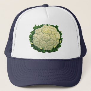 Vintages Gemüse Gemüse Veggies Blumenkohl Truckerkappe
