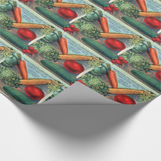 Vintages Gemüse Geschenkpapier (Ecke)