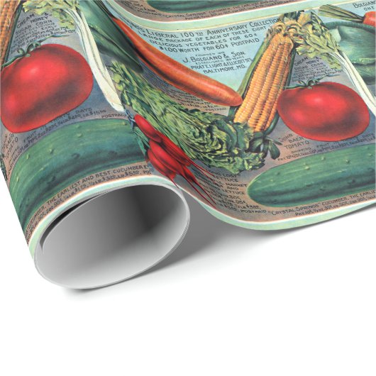Vintages Gemüse Geschenkpapier (Rolleneckpunkt)