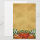 Vintages Gemüse - Geschirr mit Linde Briefpapier (Vorne/Hinten)