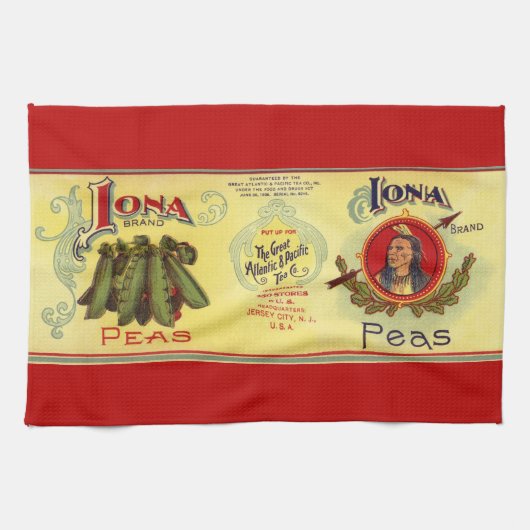 Vintages Gemüse kann Kunst kennzeichnen, Iona Bran Geschirrtuch (Horizontal)