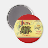 Vintages Gemüse kann Kunst kennzeichnen, Iona Bran Magnet (Vorderseite/Rückseite)