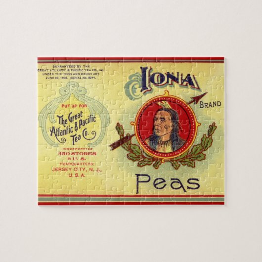 Vintages Gemüse kann Kunst kennzeichnen, Iona Bran Puzzle (Horizontal)