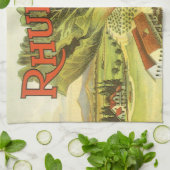 Vintages Gemüse kann Kunst, Rhubarb-Bauernhof Geschirrtuch (Gefaltet)