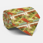 Vintages Gemüse kann Kunst, Rhubarb-Bauernhof Krawatte (Gerollt)