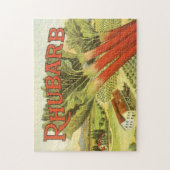 Vintages Gemüse kann Kunst, Rhubarb-Bauernhof Puzzle (Vertikal)