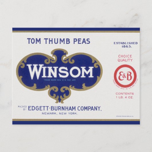 Vintages Gemüse kann Kunst, Winsom Peñas Postkarte (Vorderseite)