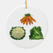 Vintages Gemüse; Karotten, Blumenkohl, Salat Keramik Ornament (Hinten)