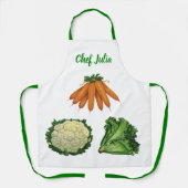 Vintages Gemüse; Karotten, Blumenkohl, Salat Schürze (Vorderseite)