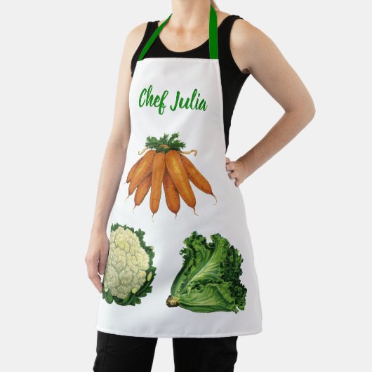 Vintages Gemüse; Karotten, Blumenkohl, Salat Schürze (InSitu)