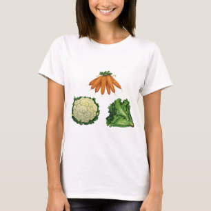 Vintages Gemüse; Karotten, Blumenkohl, Salat T-Shirt