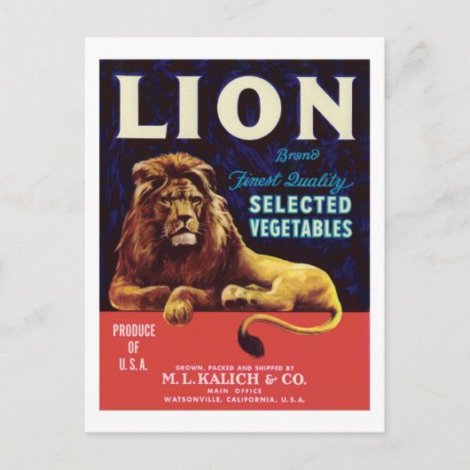 Vintages Gemüse - Lebensmittelkennzeichnung Postkarte (Vorderseite)