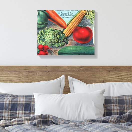 Vintages Gemüse Leinwanddruck (Insitu (Schlafzimmer))