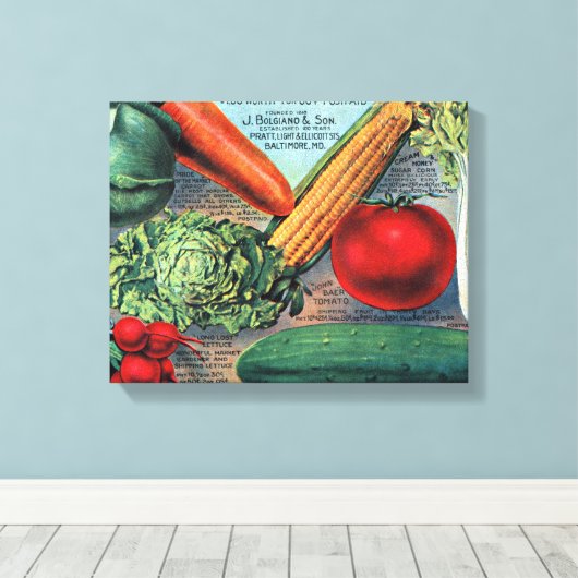 Vintages Gemüse Leinwanddruck (Insitu (Holzboden))