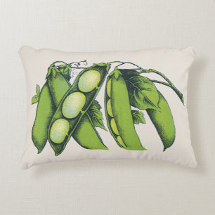 Vintages Gemüse; Limabohnen, Bio landwirtschaftli Dekokissen