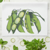 Vintages Gemüse; Limabohnen, Bio landwirtschaftlic Geschirrtuch (Gefaltet)
