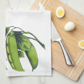 Vintages Gemüse; Limabohnen, Bio landwirtschaftlic Geschirrtuch (Viertel Falte)