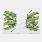 Vintages Gemüse; Limabohnen, Bio landwirtschaftlic Geschirrtuch (Horizontal)