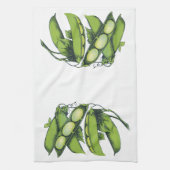 Vintages Gemüse; Limabohnen, Bio landwirtschaftlic Geschirrtuch (Vertikal)