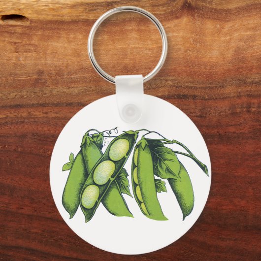 Vintages Gemüse; Limabohnen, Bio landwirtschaftlic Schlüsselanhänger (Vorderseite)
