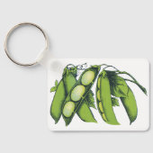 Vintages Gemüse; Limabohnen, Bio landwirtschaftlic Schlüsselanhänger (Rückseite)