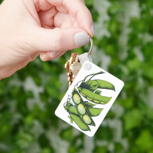 Vintages Gemüse; Limabohnen, Bio landwirtschaftlic Schlüsselanhänger (Hand)