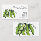 Vintages Gemüse; Limabohnen, Bio landwirtschaftlic Visitenkarte (Vorne/Hinten)
