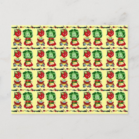 Vintages Gemüsesuch Postkarte (Vorderseite)