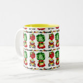 Vintages Gemüsesuch Zweifarbige Tasse (Vorderseite Links)