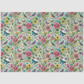 Vintages Gemustertes Gewebe aus Blumen und Butterf Seidenpapier (Vorderseite)