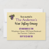 Vintages Gemustertes Party Weinverkostung Einladung (Vorderseite)