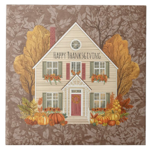 Vintages, gemütliches Haus mit Erntedank, Fliese