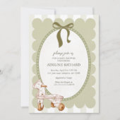 Vintages Gender Netural Baby Shower Einladung (Vorderseite)