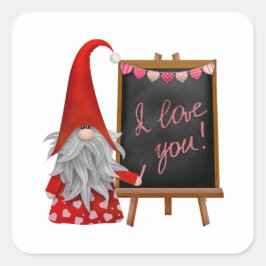 Vintages Genom mit Herz und Liebe Quadratischer Aufkleber