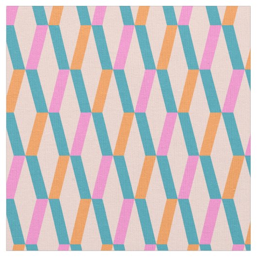 Vintages geometrisch abstraktes Farbmuster Stoff (Nahaufnahme)