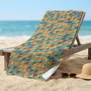 Vintages geometrisches abstraktes Muster blau und Strandtuch