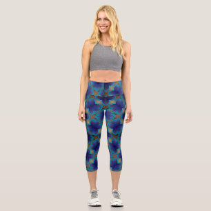 Vintages geometrisches Boho-Muster Capri Leggings