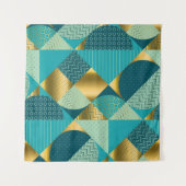 Vintages geometrisches Gewebe, nahtloses Patchwork Wandteppich (Vorderseite (Horizontal))