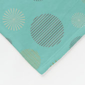 Vintages geometrisches Kreismuster türkis Fleecedecke (Ecke)