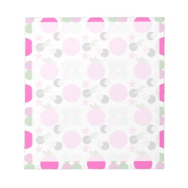 Vintages geometrisches Light Pink und Olive Green Notizblock