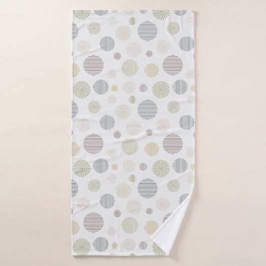 Vintages geometrisches Linienmuster weiß Badehandtuch (Badehandtuch)