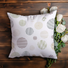 Vintages geometrisches Linienmuster weiß Kissen