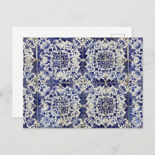 Vintages geometrisches Muster Feiertagspostkarte (Vorne/Hinten)